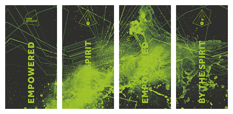 Church Display Design and Print: New Ground – Ashburnham Conference Stage Backdrop